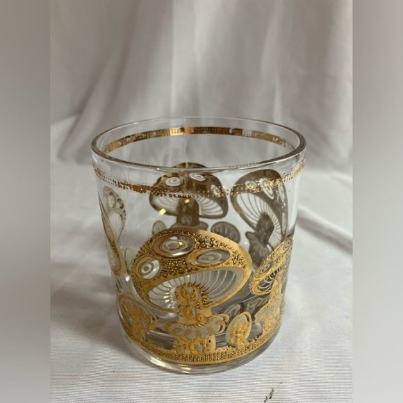 Vintage Culver Inspired Mushroom Glass with Gold Design - Picture 6 of 10